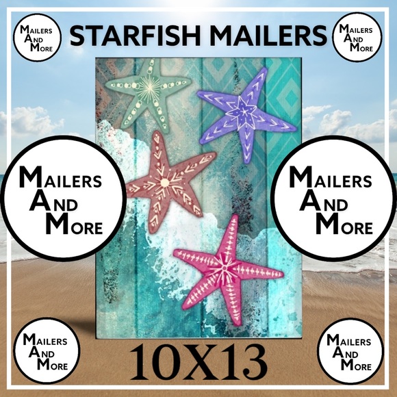 50 10X13  Poly Mailers Sea Star Ocean Fish Shipping Envelopes Bags PRICE IS FIRM - Picture 5 of 10